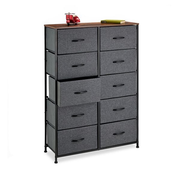 relaxdays Kommode mit 10 Schubladen, 85.5x120x30 cm Image