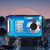 30MP HD Digital Camera 2.7-Inch IPS Screen 16X Zoom 1080P Video Face Detection Waterproof Anti-Shake USB Charging - Perfect Gift for Kids Adults & Beginners Blue