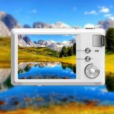 4K 3-Inch HD Digital Camera with 16X Digital Zoom Auto Focus Night Vision and Intelligent Scene Recognition Portable Student Camera with Type-C Charging Face Detection 8MP COMS Sensor Silver