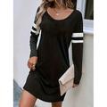Damen Minikleid Sweatshirt-Kleid Casual kleid Winter Kleid Corsagenkleider Brautkleider schlicht Party Strasse Casual Regular Fit Farbblock Rundhalsausschnitt Schwarz Rote Grün Herbst Winter