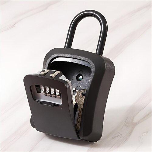 Schlüsselaufbewahrungsbox Schlüsselsafe Schlüsselschlosskasten für den Außenbereich wasserdicht 4-stellige Schlüsselkombination Schlüsselaufbewahrung Schlüsselsafe für den Außenbereich Wandhaken Image