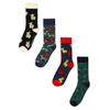 Socken CAPELLI NEW YORK, Damen, Gr. 41-46, bunt (multi), Obermaterial: 63% Baumwolle, 35% Polyamid, 2% Elasthan, Socken, buntes 4er Pack mit verschiedenen Hundemotiven