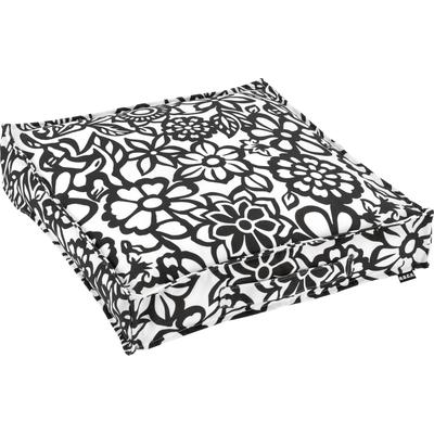 Sitzkissen H.O.C.K. "Paloma", schwarz (schwarz, geblümt), B:50cm H:10cm L:50cm, Polyacryl, Dekokissen_Sitzkissen_Kissenhüllen, in Blumen-Optik Image