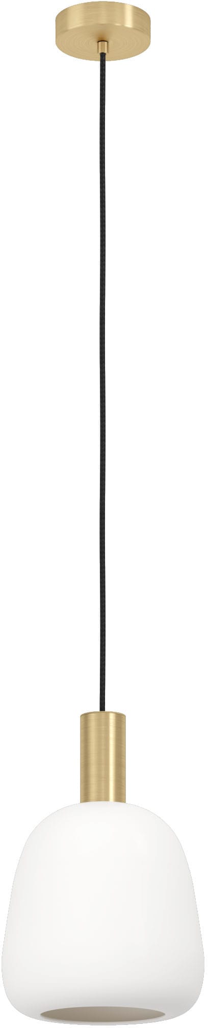 EGLO Hängeleuchte "MANZANARES Pendellampe, Stahl und Glas, E27, Esstischlampe, Lampe", gold (messingfarben, goldfarben), Ø 22,5cm H: 110cm, 1 Stk., Leuchten, Hängelampe, H110 x Ø22,5 cm, messing-gebürstet, gold, 1X40W exkl. Image