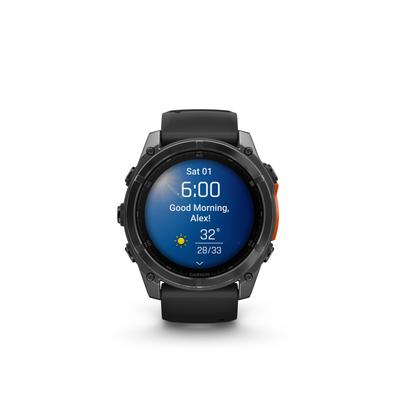 Garmin Fenix 8 51mm, Amoled, Glass, Slate Gray Steel/Black, Black Band Watch / Fitness Tracker - Grey