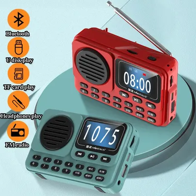 Tragbare Uhr FM Radio HD LED Display Hohe Empfindlichkeit Radios Drahtlose Bluetooth Lautsprecher