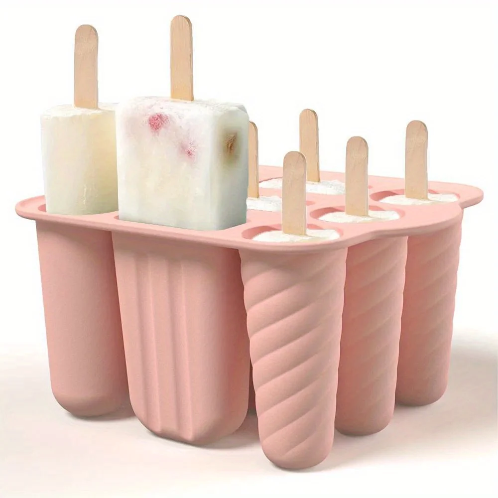 Eis am Stiel-Form, wiederverwendbar, leicht zu lösende, selbstgemachte Silikon-Maker, Eis-Pop-Form, Tabletts mit 50 Eis am Stiel-Sticks, Sommergeschenke Image