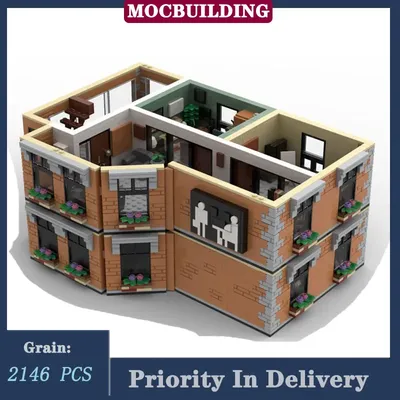 Das Büro TV Apartment Gebäude Modell Bausteine MOC Architektur Street View Collection Serie Image