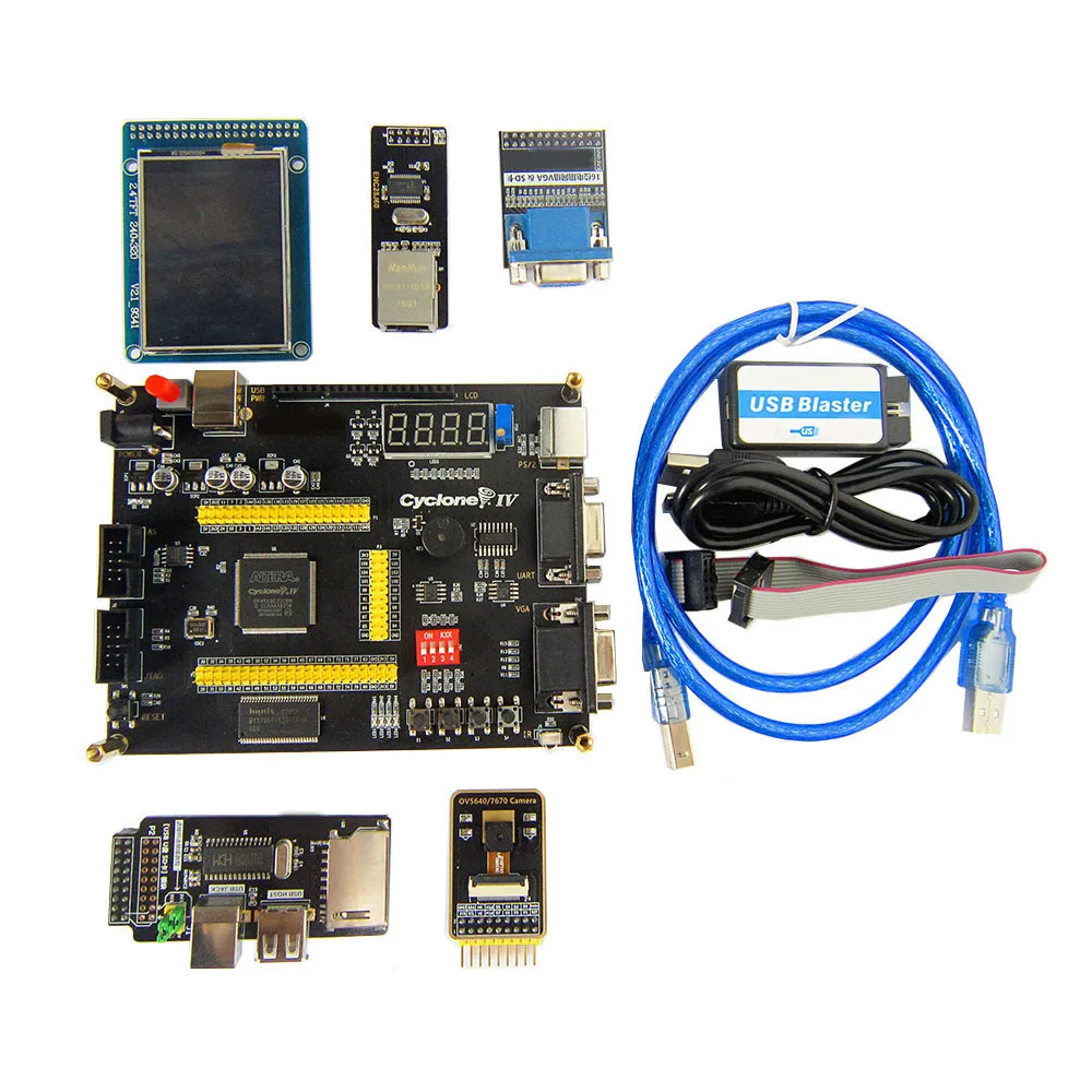 Pädagogisches diy kit elektronisches altera cycloneiv ep4ce10 fpga pcb demo board mit ps/2 uart vga lcd kamera netzwerk usb blaster Image