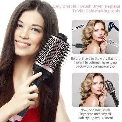 Einen Schritt Haar Trockner & Volumizer Heißer Luft Paddle Styling Pinsel Negative Ionen Generator Haarglätter Curler Heißer Luft Pinsel kamm