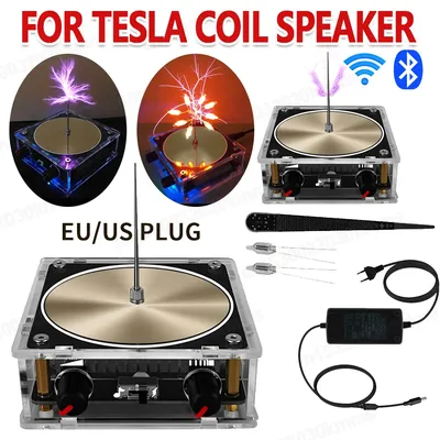 Bluetooth Musik Tesla Spule Arc Plasma Lautsprecher Drahtlose Übertragung Berührbar Künstliche Blitz Image