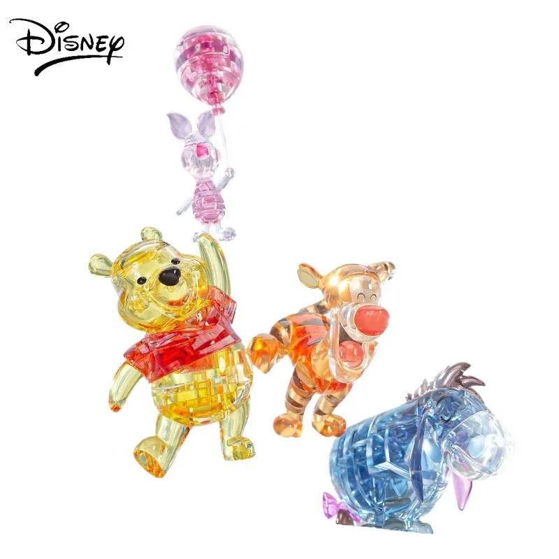 Disney Winnie The Pooh Kristall Bausteine Anime Zusammengebautes Modell Ferkel Eeyore Tigger Figur Spielzeug kinder Pädagogisches Geschenk Image