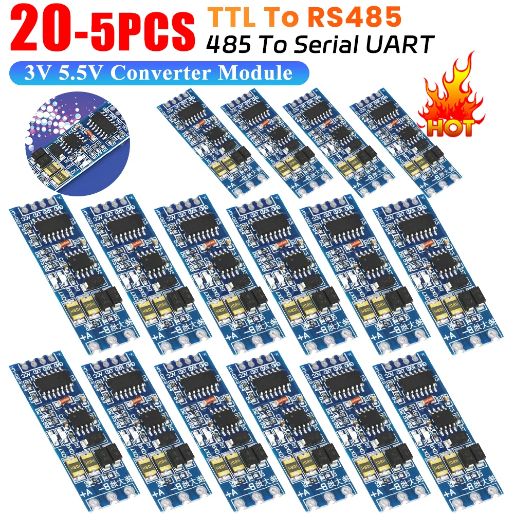 5-20PC TTL Zu RS485 Modul Hardware Automatische Flow Control Modul Serielle UART Ebene Gegenseitige Umwandlung netzteil Modul 3,3/5V Image