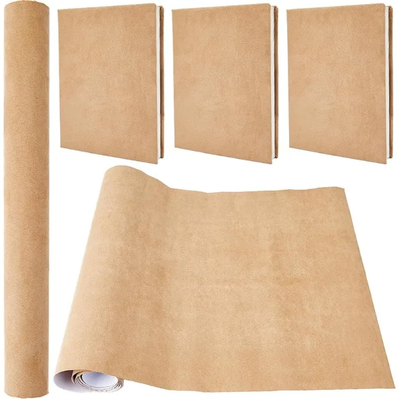 1 Blatt 51 x 11,8 Zoll Wildleder-Buchtuch für Buchbindung, Stoffoberfläche, Papierrückseite, Buchumschlag, Bücher, Album, Scrapbooking Image