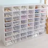 20PCS/24PCS Faltbare Flip Schuh Boxen Set Schuh Rack Stapelbar Lagerung Container Kunststoff Klar Schuh Fall Startseite veranstalter 33*23*14cm