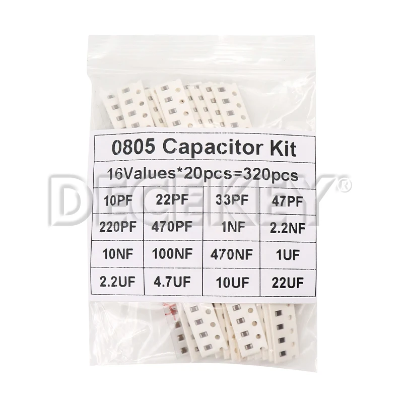 36 Werte 1pF-10uF Elektronisches Kondensator-Set 1206 SMD-Keramikkondensator-Sortimentsset 22PF 47PF 22NF 100NF 2,2UF 4,7UF 0603 0805 Image