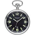 Taschenuhr REGENT "P742-19554246", silber (silberfarben), Taschenuhren, Damen, Herrenuhr, Datum, Leuchtindizes (Zifferblatt), Geschenkidee