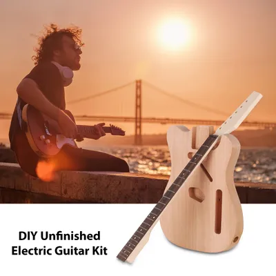 DIY Unfinished Electric Guitar Kit Guitar Barrel Blank Wooden Guitar Body Replacement Parts Mahogany