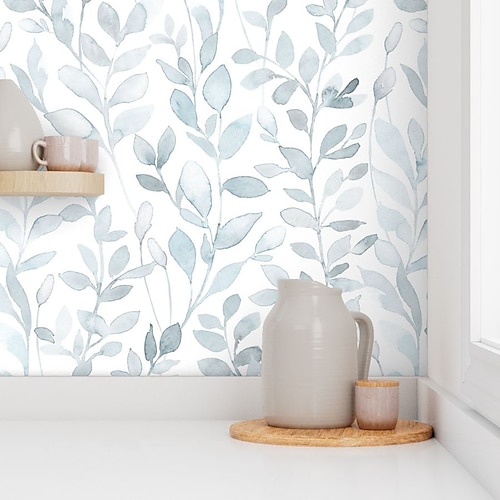 Graue Blumentapete zum Abziehen und Aufkleben, entfernbares PVC/Vinyl, selbstklebend, 45 x 300 cm (17,7 x 118 Zoll) / 45 x 300 cm, für Wohnkultur, Schlafzimmer, Wohnzimmer