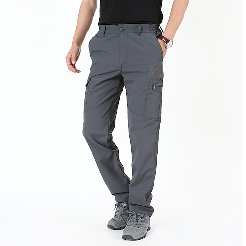 Herren Arbeitshosen Wasserdichte Wanderhose Sommer Frühling Herbst Außen Wasserdicht Ripstop Winddicht Schnelltrocknend Hosen Cargohosen Unterteile Blau Schwarz Baumwolle Angeln Wandern Klettern M L Image