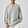 Per uomo Pullover Maglione Maglione lavorato a maglia Maglione polo pullover A coste Maglia Standard Lavorato a maglia Liscio Henley Di tendenza Essenziale Da mare Da tutti i giorni Abbigliamento
