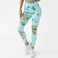 Per donna Pantaloni da yoga Leggings da yoga Taglio Vita Alta Yoga Allenamento in Palestra Pilates Collant Tinta a nodi Blu Azzurro cielo Viola Autunno Gli sport Abbigliamento sportivo Elasticizzato
