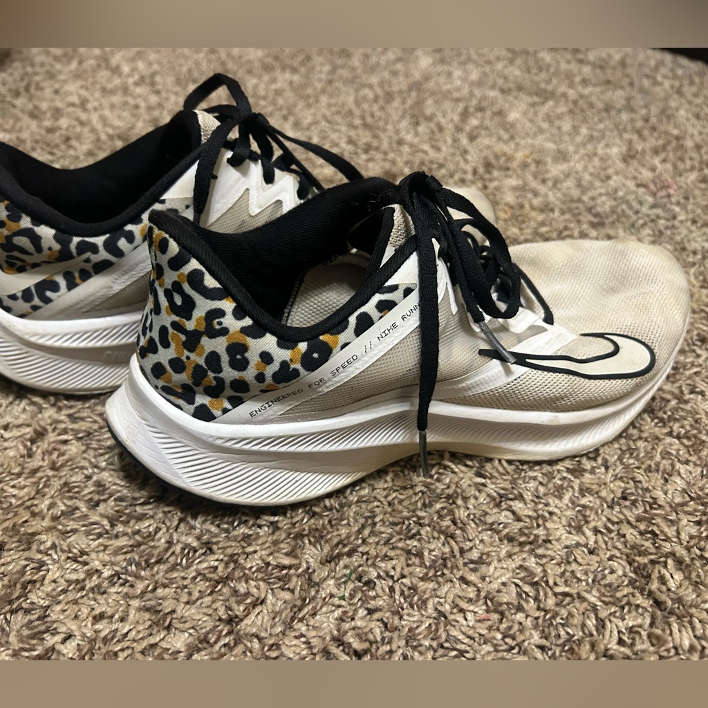 Nike Shoes | Cheetah And White Nike Tennis Shoes | Color: White | Size: 9.5