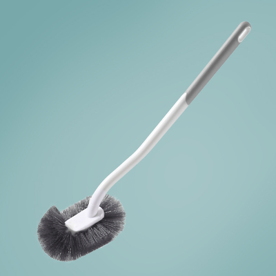 TEMU Ergonomic Long-reach Toilet Brush With C-type Head - , Portable & Reusable For Bathroom - Easy Corner Cleaning, Hygienic Design