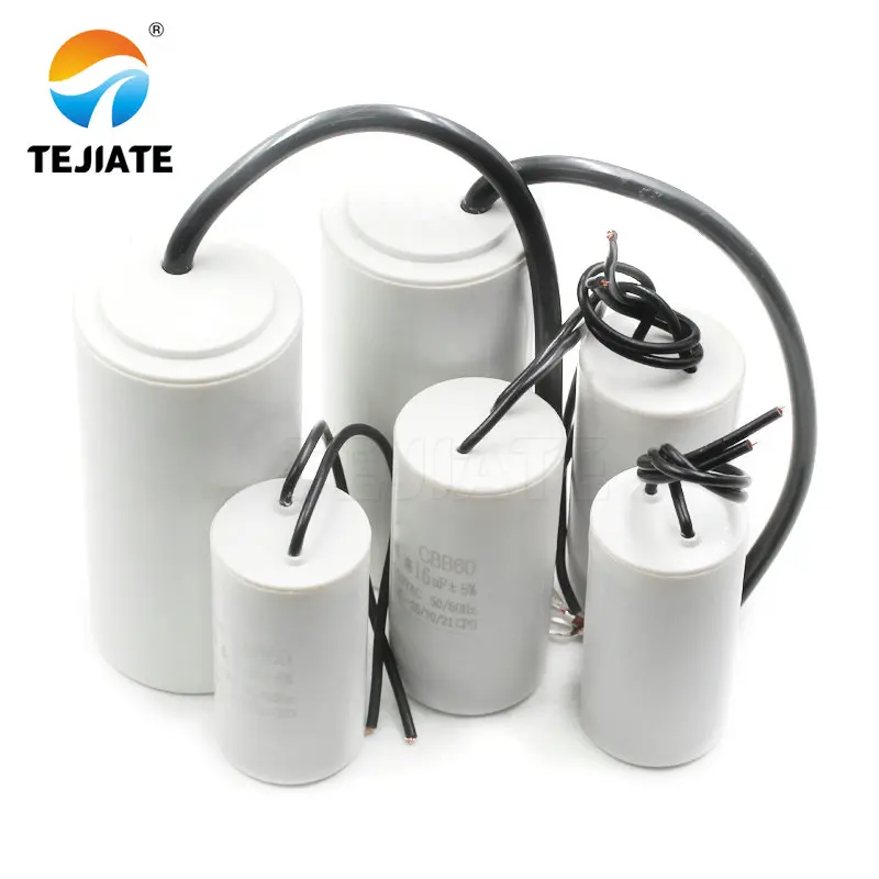 Condensateur CBB60 pour machine à laver, appareil électroménager, 4/5/6/8/10/12/15/20/25UF, condensateur de démarrage pour pompe à eau, essorage, déshydratation