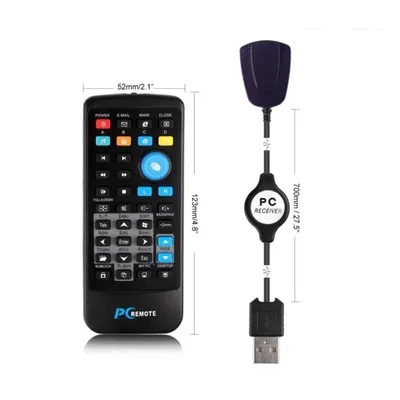 Neue drahtlose PC-Maus Fernbedienung Controller USB-Empfänger ir Fernbedienung für Laptop PC Computer Center Windows 7 8 10 XP Image