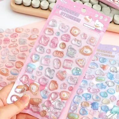 Süße Cartoon Gelee Scrapbook Journal Aufkleber Stereo süße Ozean Tier Briefpapier Aufkleber DIY Image