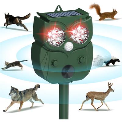 Ultrasonic Animal Repeller – Waterproof Solar Powered Motion Detection Device with LED Flash for Dogs, Cats, Foxes, Raccoons, Squirrels