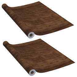 vidaXL Selbstklebende Türfolien 2 Stk. Dunkle Eiche 210 x 90 cm PVC Image