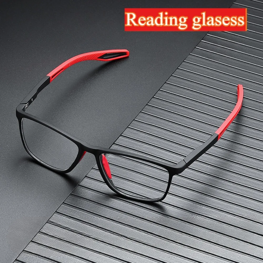 Anti-blau Licht Lesebrille Ultraleicht TR90 Sport Presbyopie Brillen Frauen Männer Weit Sicht Optische Brillen Dioptrien Bis + 4,0 Image