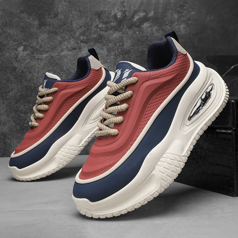 Lässige Sportschuhe für Herren, modische Skateboardschuhe mit dicken Sohlen, trendige und bequeme Herrenschuhe, geeignet für den Außenbereich