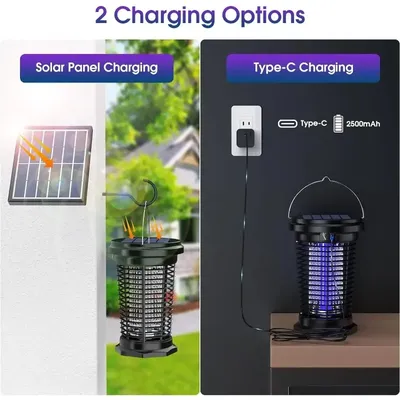 5,5 w Solar Moskito Killer Lampe USB Lade Bug Zapper mit UV-Licht 4500V elektrische Fliegenfallen Insekten Zapper für Garten camping