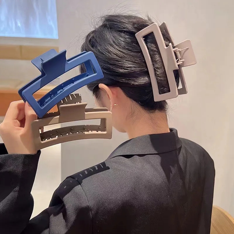 13CM Übergroße Quadratische Mattierte Haiklammer in Uni-Farbe für Dickes Haar Frauen/Mädchen - Bestseller Modische Haaraccessoires Image