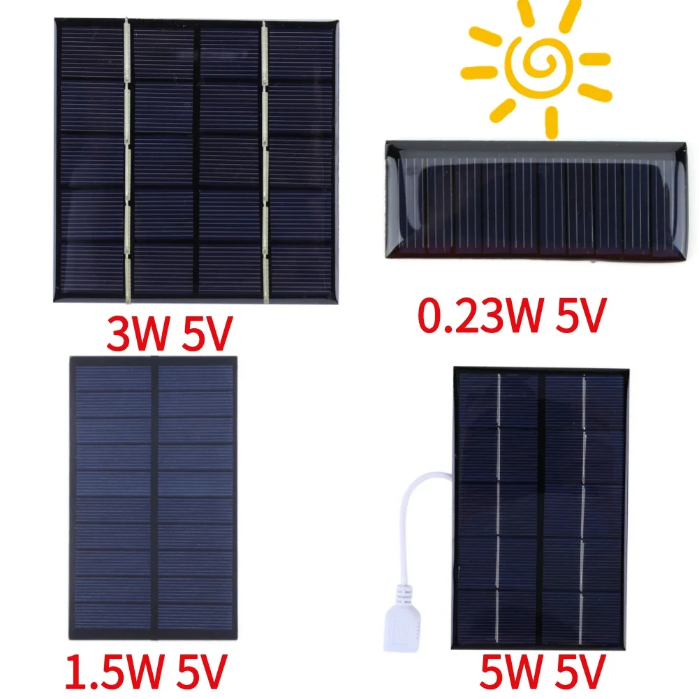 3W 5V tragbares Solarpanel-Ladegerät Photovoltaikzellen für Solarlicht für 3,7V Batterie 3-5V Batterie/Telefonladegerät Image