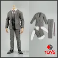 PC004 Scala 1/6 Maschio Grigio Abito in stile occidentale Modello Cappotto Camicia Gilet Pantaloni Set Fit 12 "B001 Soldato Action Figure Body