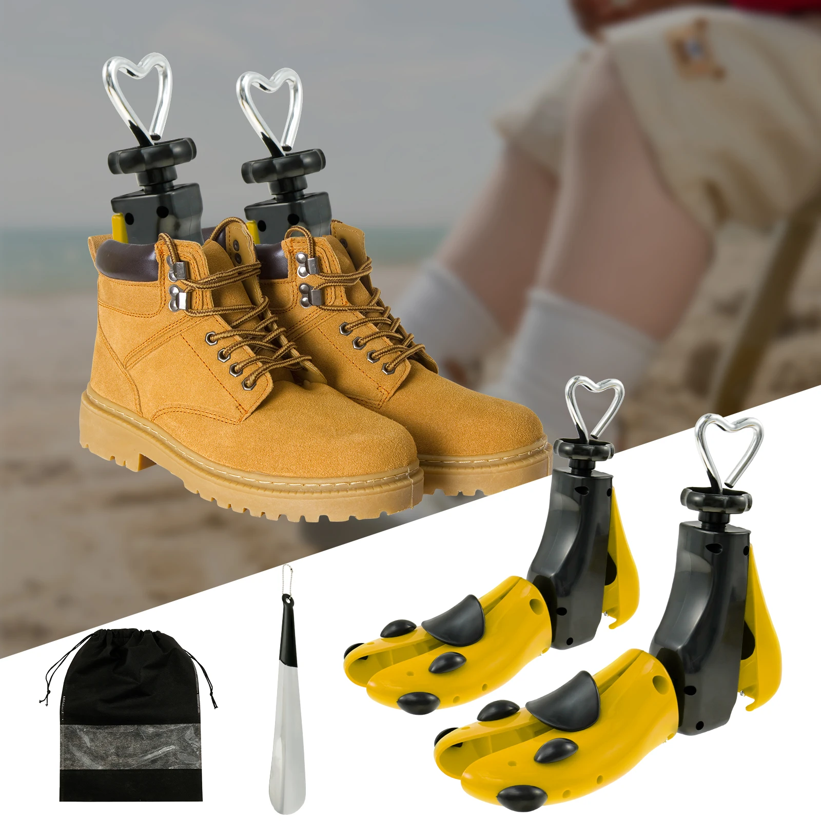 1/2 Stück Schuhspanner, multifunktionale Schuhspanner, verstellbar, universell, Sneaker, Schuhstiefel, Verbreiterung, Keilrahmen für Damen und Herren Image