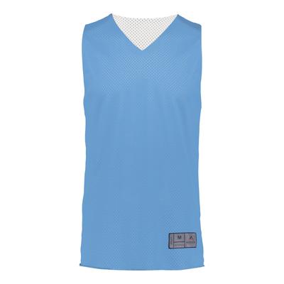 Augusta Sportswear 162 Youth Tricot Mesh Reversible 2.0 Jersey in Columbia Blue/White size Large | Polyester