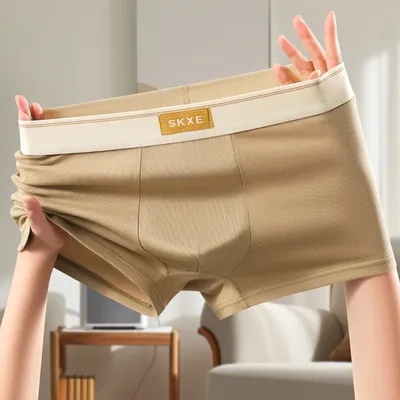 1Pcs Boxer Shorts männer Unterwäsche Sexy Höschen Baumwolle Bequeme und Weiche Unterhose Männliche Image