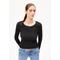 EINIAARA SOFT LONGSLEEVE - Frauen Slim Fit Longsleeve - schwarz (Größe: S)