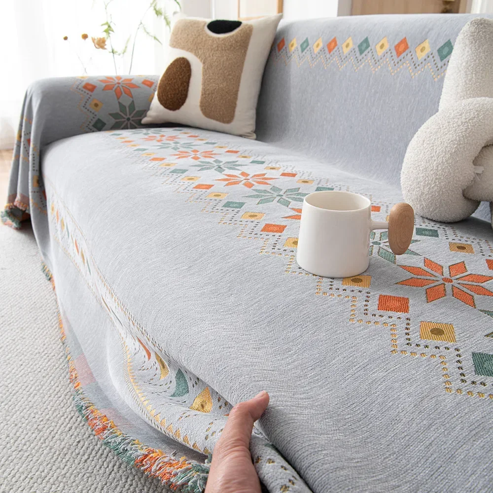 Alle Jahreszeiten Universal Jacquard Anti-Katze Kratz Sofa bezug Handtuch Klimaanlage Strick decke Posey Decke Sofa Handtuch Image