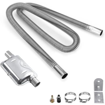 Schalldämpfer-Kit für Standheizungen, Auspuffschalldämpfer aus Edelstahl mit Schlauch, universeller Image