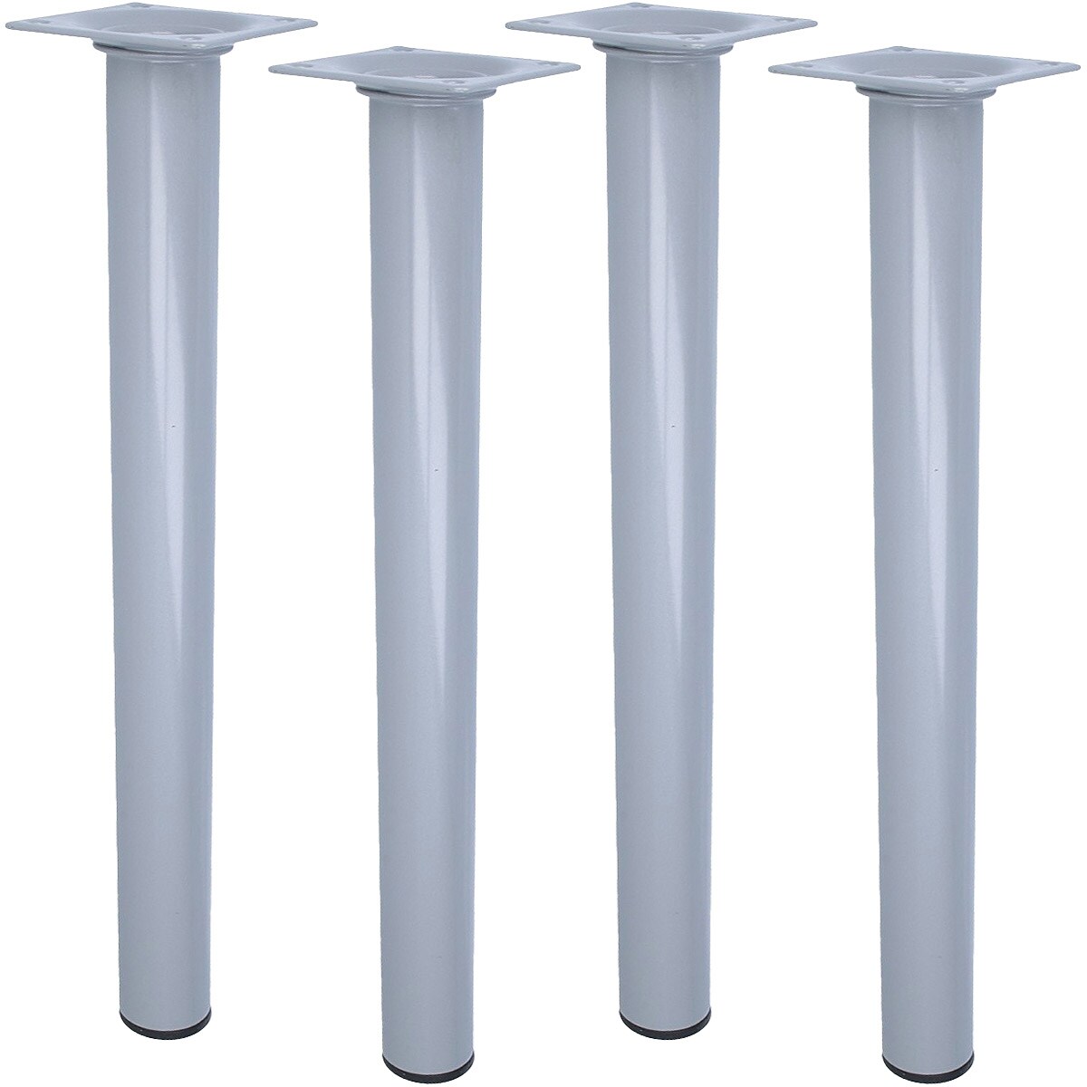 MS Beschläge 4er Set Möbelstempel 600mm Möbelbeine Tischbeine Silber und Möbelfüße Stützfüße Image