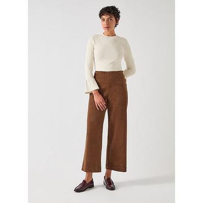 Tabatha Cream & Ivory Viscose Blend Sculptured Bell Sleeve Knit, Ivory