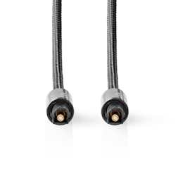 Nedis Optisches Audiokabel - Toslink Stecker - Toslink Stecker - 3.00 m - Rund - Baumwolle - Gun Metal Grau - Verpackung mit Sichtfenster Image