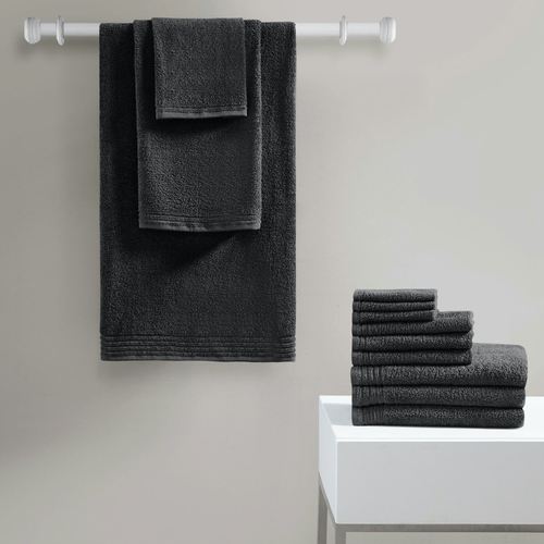 Big Bundle Bath Towel Set 12 Piece Set, 12 Piece Set, Black