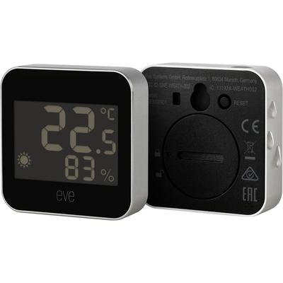 EVE Sensor "Weather (HomeKit) 2er Pack", schwarz (silber, schwarz), B:12,5cm H:12,5cm L:6,5cm, Sensoren